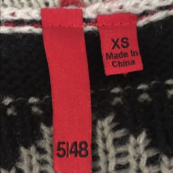 5/48 Open Knit Cardigan Aztec Pattern Sweater XS - Picture 4 of 7